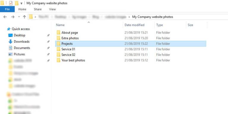 image organisation folder structure