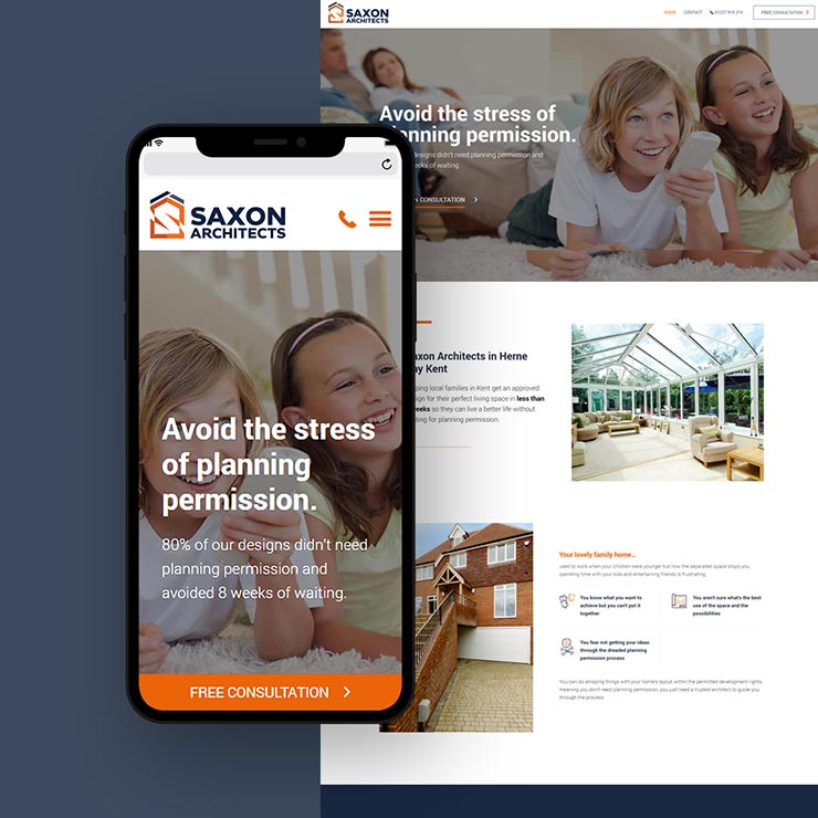 Saxon Architects web design by 9G websites