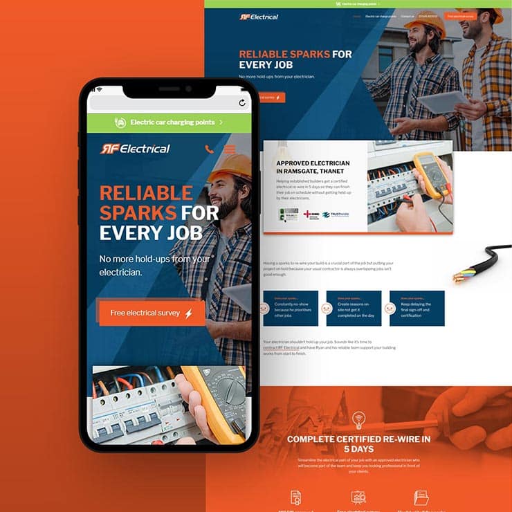 RF Electrical web design by 9G websites