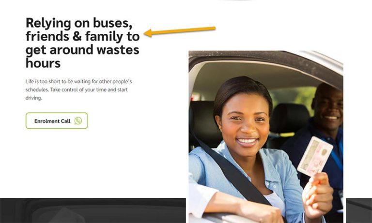 driving school website clearly state the problem